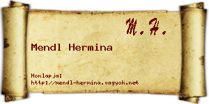 Mendl Hermina névjegykártya